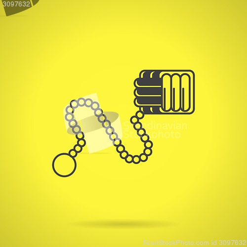 Image of Black Monkeys fist flat vector icon