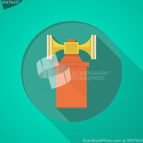 Image of Orange air horn flat icon