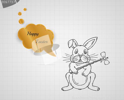 Image of happy easter with bunny