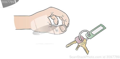 Image of human hand and keys
