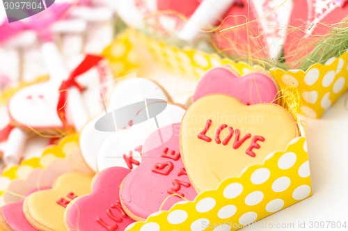 Image of isolated gingerbread valentine cookie heart