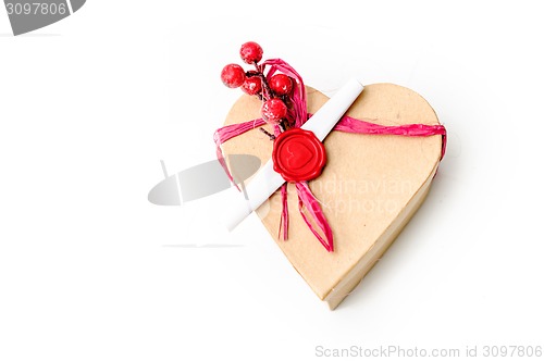 Image of isolated gingerbread valentine cookie heart