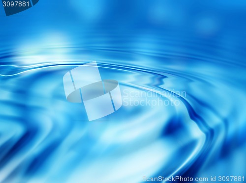 Image of Water ripples blue abstract background