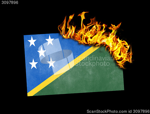 Image of Flag burning - Solomon Islands