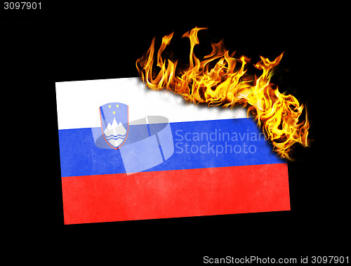 Image of Flag burning - Slovenia