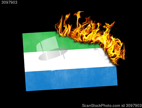 Image of Flag burning - Sierra Leone