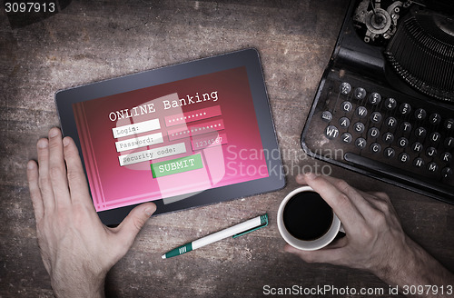 Image of Online banking on a tablet