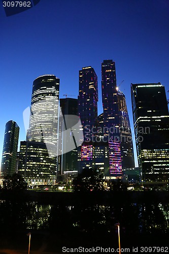 Image of Moscow-city (Moscow International Business Center) at night