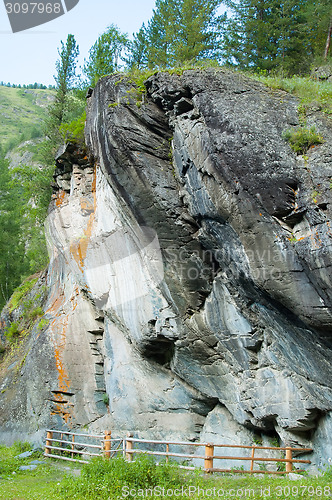 Image of Ancient petroglyphs  near Kucherla. Mountain Altai