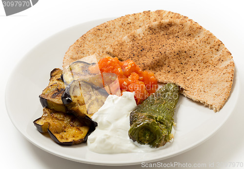 Image of Aubergine mezze plate