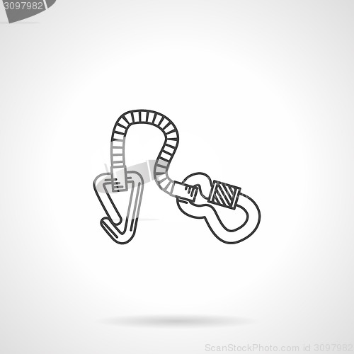 Image of Climbing quickdraw flat line vector icon