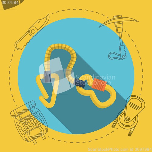 Image of Flat vector illustration for rock climbing. Quickdraw