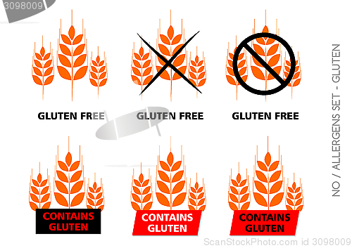 Image of Orange Gluten Free Signs isolated on white background