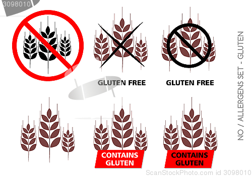 Image of Brown Gluten Free Signs isolated on white background