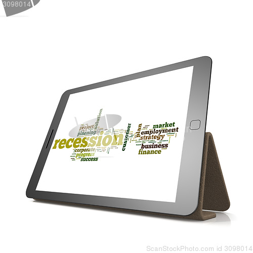 Image of Recession word cloud on tablet