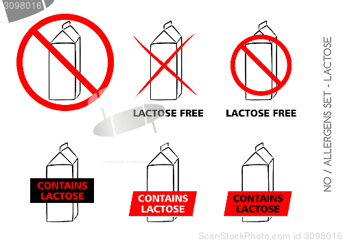 Image of Lactose Free Symbols on white background