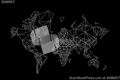 Image of world map low poly