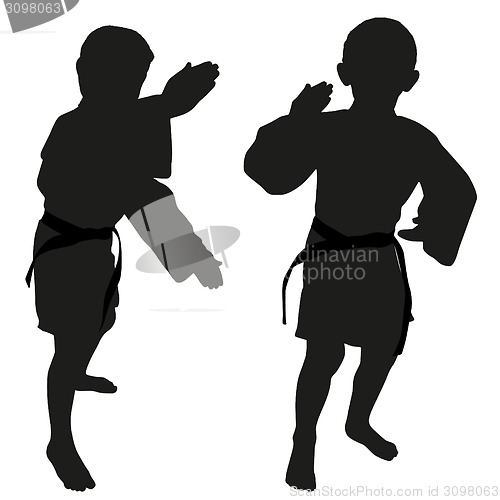Image of Silhouettes of two little boys