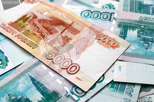 Image of Money background with russian Ruble