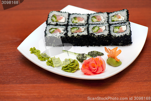 Image of tobico sushi rolls