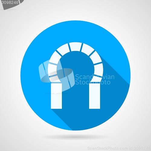 Image of Flat round icon for brick horseshoe arch