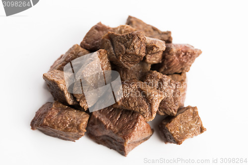 Image of beef stew on white background 