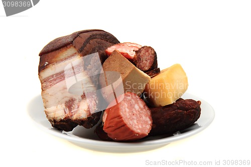 Image of meat and cheese product from small home farm 