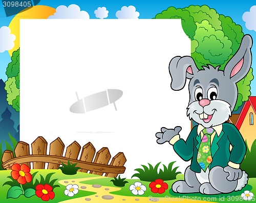 Image of Frame with Easter rabbit theme 1