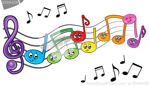 Image of Cartoon music notes theme image 2