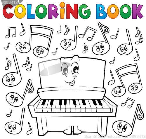 Image of Coloring book music theme image 1