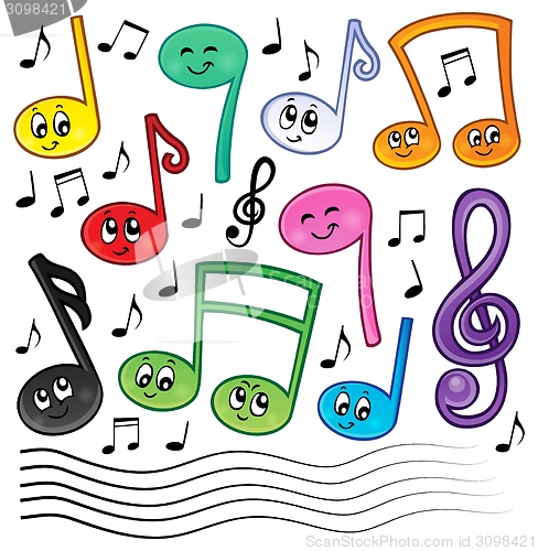 Image of Cartoon music notes theme image 1