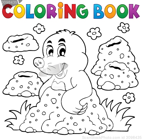 Image of Coloring book with happy mole theme 1