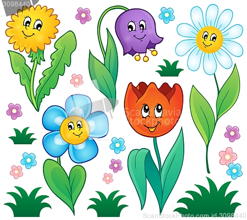 Image of Cartoon flowers collection 4