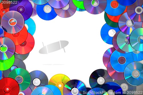 Image of color DVD and CD background