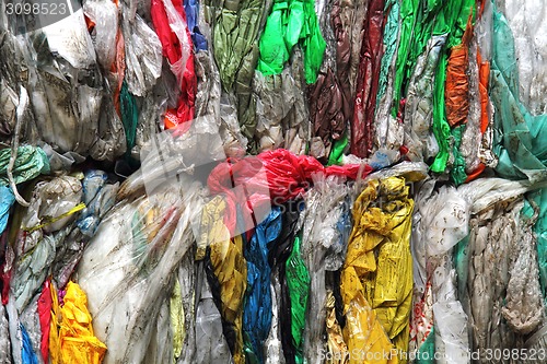 Image of color plastic recycle background
