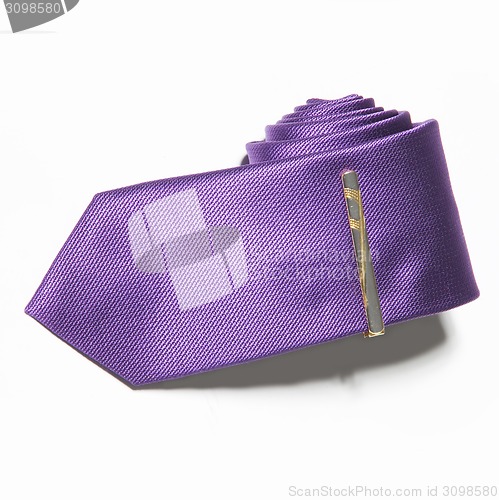 Image of purple tie on a white background