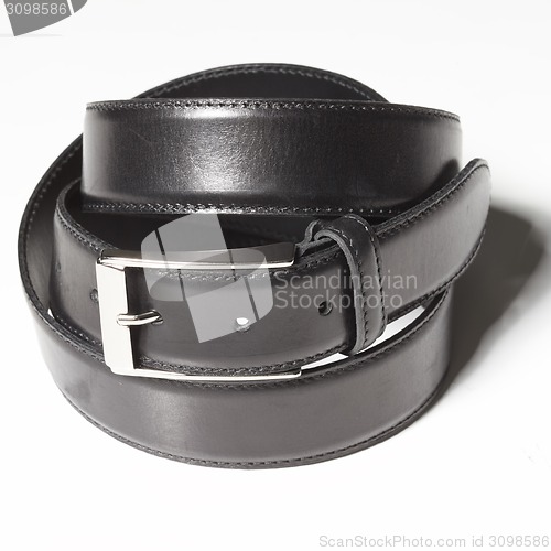 Image of Black belt with a simple buckle on white background