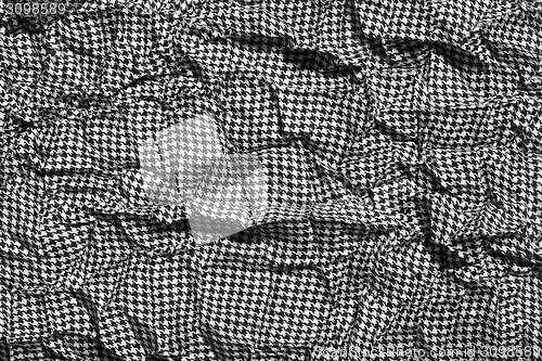 Image of abstract geometric black and white print on fabric