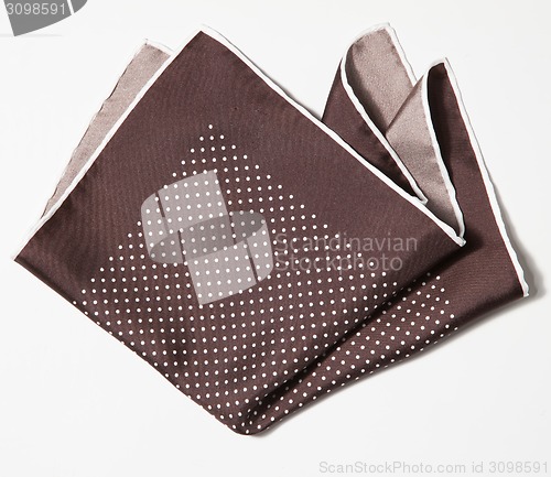 Image of Cotton squared brown handkerchief