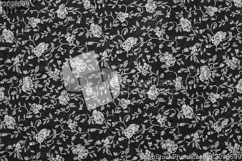 Image of abstract geometric black and white print on fabric