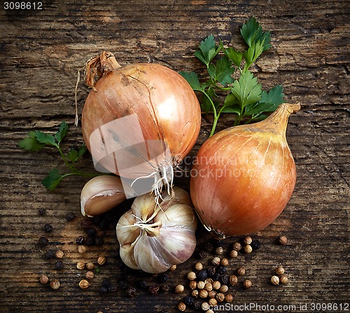 Image of natural vegetables and spices