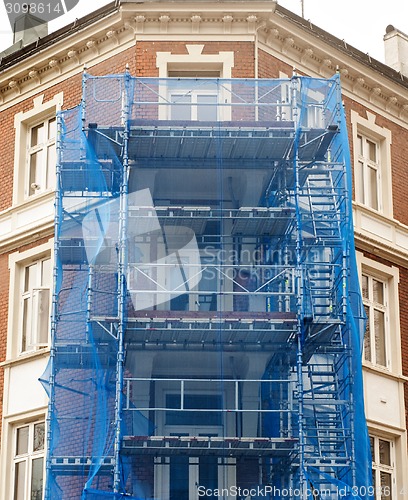 Image of restoration facade of old house