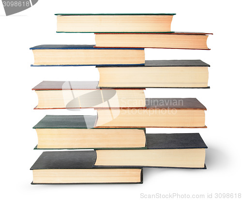 Image of Vertical stack in old books top view