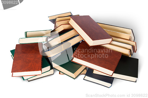 Image of Piled on a bunch of old books top view