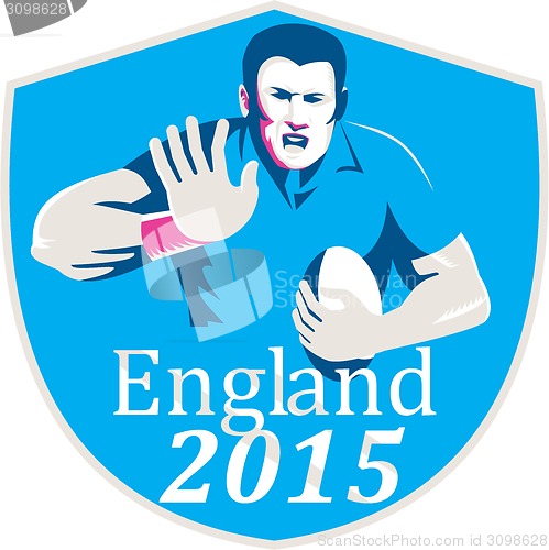 Image of Rugby Player Fending England 2015 Shield
