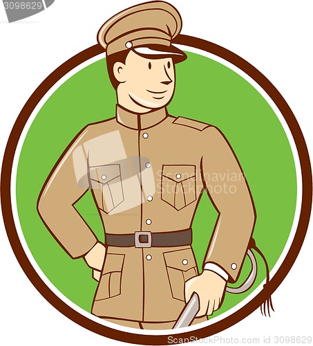 Image of World War One British Officer Circle Cartoon 