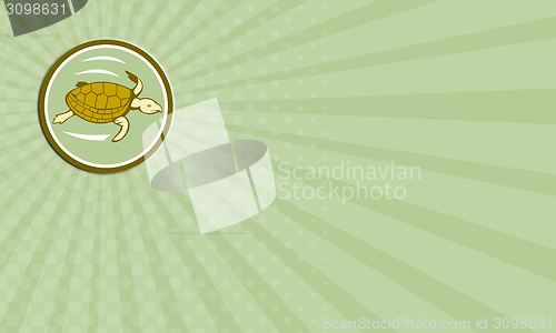 Image of Business card Sea Turtle Swimming Circle Cartoon