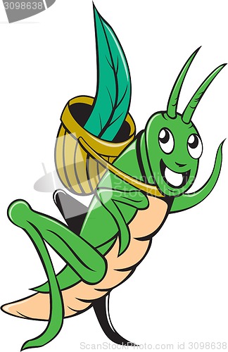 Image of Grasshopper Carrying Basket Grass Cartoon