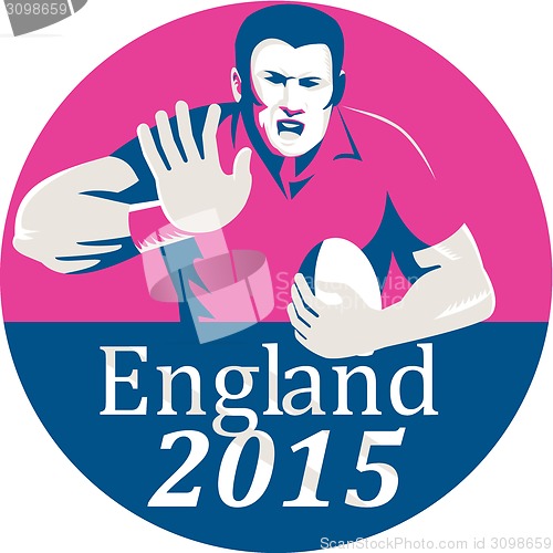 Image of Rugby Player Fending England 2015 Circle