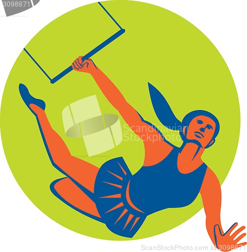 Image of Acrobat Flying Trapeze Act Circle Retro
